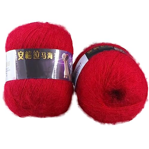 2 x 42g Mohair Woll Strickgarn Strickgarn Weiche Mohair Strick Angora Wolle Garn Flauschig Mohair Garn zum Häkeln Basteln Mohair Wollgarn zum Handstricken Neugeborene Kleidung Hüte Socken Schal von Surakey