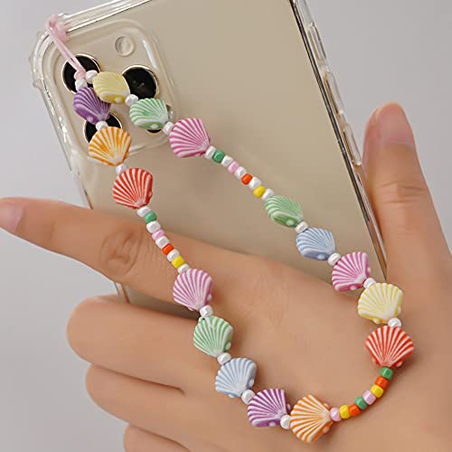 Handykette Perlen Handy Strap,Böhmische Perlen Handschlaufe für Telefon,Acryl Lächeln Stern Perlen Anti-Verlorene Handykette Telefon Anhänger Schlüsselband Kette Mobile Phone Handy-Schmuck für Frauen von Surakey