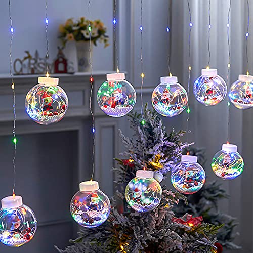 LED Lichtervorhang Fenster,Weihnachtskugeln LED Lichterketten,USB Lichterkette Weihnachtsbeleuchtung,weihnachtsbaum Lichterkette Für Innen Außen, Weihnachten, Party, Deko, Hochzeit, Garten, Balkon von Surakey