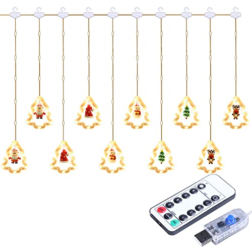 LED Weihnachtsbaum Sterne Lichterkette, Weihnachten Lichter für Zimmer, 3m 50er LED Weihnachtsdeko Lichtervorhang Innenlicht USB Betrieben für Innen/Außen Weihnachtsdeko Party Weihnachtsbaum Deko von Surakey