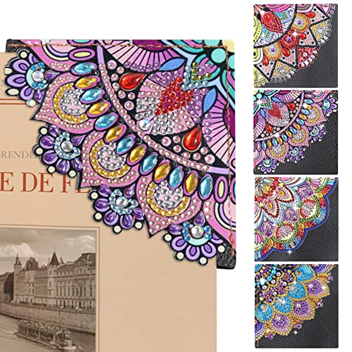 Mandala Eck Lesezeichen, 5D Diamant Malerei Eck Lesezeichen DIY Diamond Painting Bookmark Machen Kit Handwerk Dreieck Lesezeichen Strasssteine Seitenmarker Geschenk für Abschluss Kinder Erwachsene von Surakey