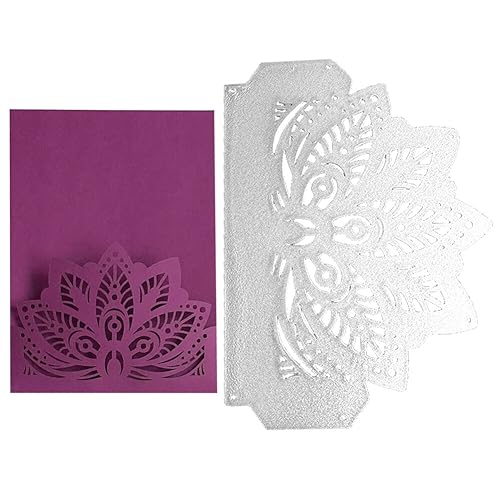 Stanzschablone Mandala Rahmen Scrapbooking Metall Stanzformen Bilderrahmen Dekoration Metall Prägeschablonen Stanzformen Schablonen Cutting Dies für DIY Grußkarte Postkarte Album Kartenherstellung von Surakey