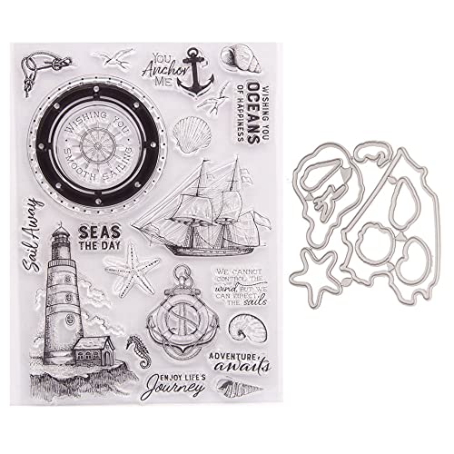 Stanzschablonen mit Stempel Scrapbooking Stanzmaschine Schablonen Stanzformen, Clear Stamp und Stanzschablone für DIY Scrapbooking Fotoalbum Dekor Karten von Surakey