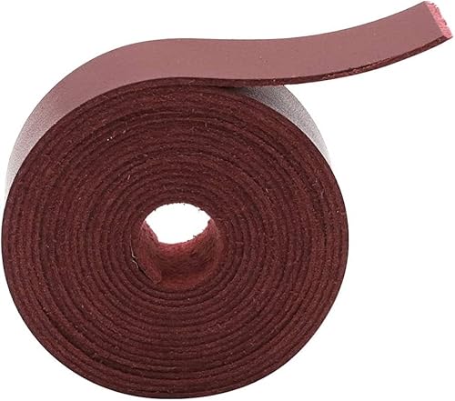 Surakey 2 Meter Lederschnur,Weich PU Lederband Flach 15mm Breit Lederriemen für DIY Taschengriffe,Schulterriemen,Brieftasche,Gürtel,Haustier Halsband Handwerk,Weinrot von Surakey