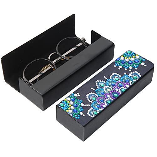 Surakey 5D DIY Diamond Painting Brillenetui Brillen Aufbewahrung Sonnenbrille Skibrille Organizer 5D Diamond Painting PU Leder Brillentasche mit Magnetverschluss 16x5.4cm von Surakey