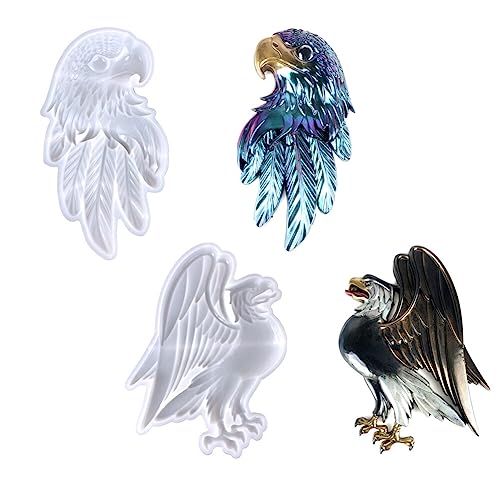 Surakey Adler Epoxidharz Silikonformen 3D Eagle Wanddekoration Hängende Dekorationen Harzform für Desktop Ornamente Wandkunst, DIY Adler Harz Gießform Harzform für Handwerk Wanddekoration Wohnkultur von Surakey