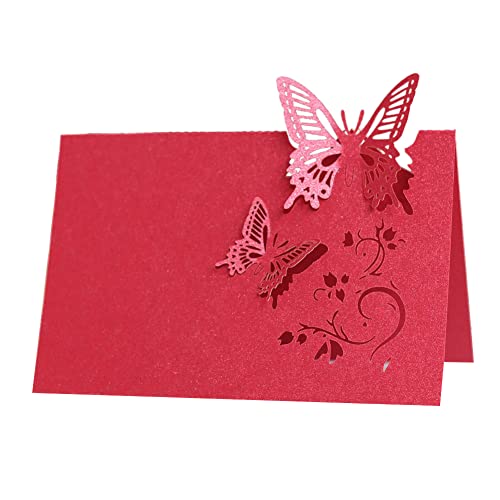 Surakey Tischkarten 50 Stück Hohler Schmetterling Tischkarten Hochzeit Platzkarten,Tischkarten Geburtstag, Namenskarten Namensschilder Hochzeit für Hochzeit Geburtstag Kommunion Taufe Tischdeko von Surakey