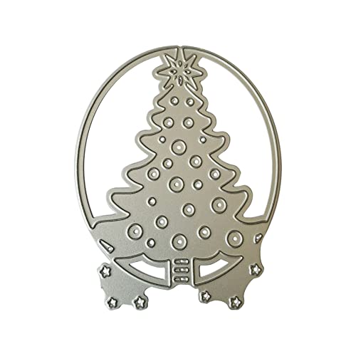 Weihnachten Stanzschablone Stanzbögen Weihnachtsbaum und Buchstaben Metall Prägeschablone Silber Stanzformen Stanze für DIY Weihnachten Anhänger Scrapbooking Basteln Fotopapier Journaling Cutting Dies von Surakey