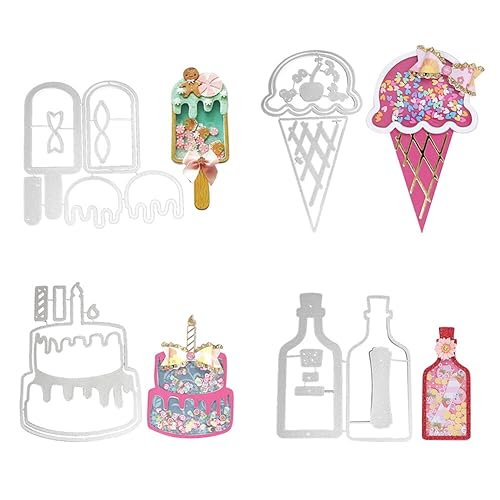 Weihnachten Stanzschablonen Shaker Karten Prägeschablone Stanzformen Stanze mit Eiscreme Kuchen Flasche Fee Formen Metall Stanzformen Schablonen für DIY Weihnachten Anhänger Scrapbooking Karten Album von Surakey