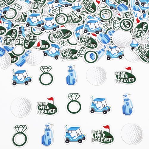 Sursurprise 200Pcs Golf Same Hole Forever Konfetti, Funny Golf Bachelor Tabelle Scatters Bachelorette Bridal Shower Dekorationen, Golf Thema Hochzeit Engagement Sport Party Favors Dekor von Sursurprise