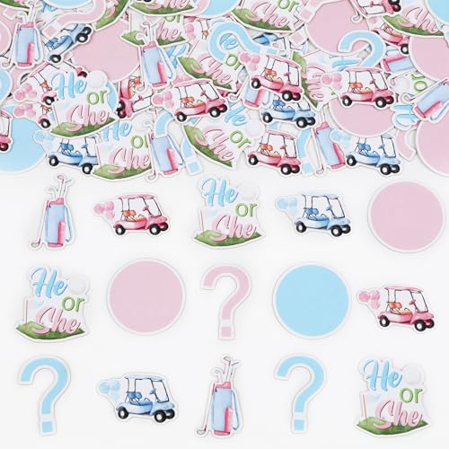 Sursurprise Golf Thema Geschlecht offenbaren Dekorationen, 200Pcs blau rosa er oder sie Golf Geschlecht offenbaren Konfetti für Tabelle, Golf Sport Baby Dusche Party Supplies von Sursurprise