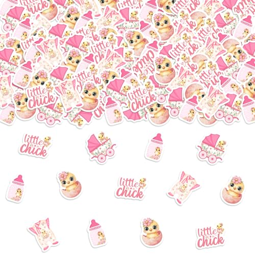 Sursurprise Little Chick Babyparty-Dekorationen, 200 Stück, kleines Küken-Konfetti für Tisch, Huhn-Bauernhoftiere, Barnhof-Partyzubehör für Mädchen von Sursurprise