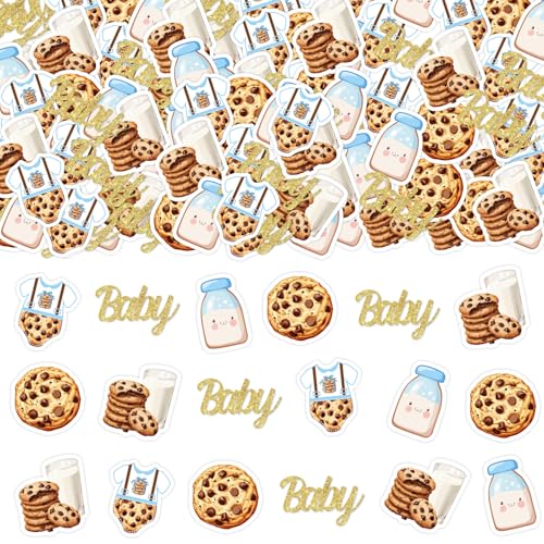 Sursurprise Milch Kekse Baby Dusche Dekorationen, 200Pcs Cookie Milch Baby Dusche Konfetti blau für Jungen Baby Dusche Kekse und Milch Party Supplies Sursurprise Milch Kekse Baby Dusche Dekorationen, 200Pcs Cookie Milch Baby Dusche Konfetti blau für Jungen Baby Dusche Kekse und Milch Party Supplies von Sursurprise