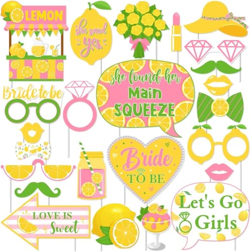 Zitrone Braut Dusche Dekorationen Sie Fand Ihr Haupt Squeeze Foto Kabine Requisiten Zitrone Citrus Party Supplies für Set von 24 von Sursurprise