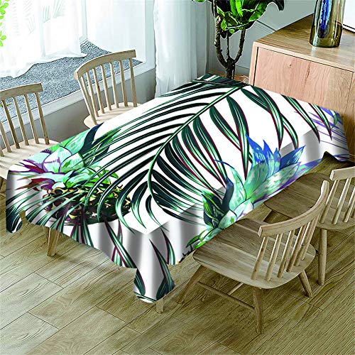 Surwin Tischdecke 3D Druck Rechteckig Tischdecken Wasserdicht Lotuseffekt Abwischbar Abwaschbar Tischtuch für Küche Outdoor Garten Weihnachten Dekoration (Ananas,140x210cm) von Surwin