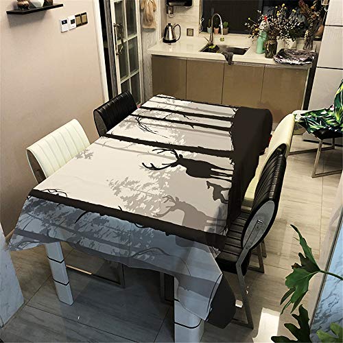 Surwin Tischtuch Drucken Tischdecke, Rechteckige Tischdecke Fleckschutz Pflegeleicht Abwaschbar Wählbar für Home Küche Dekoration (Grauer Schatten,140x180cm) von Surwin