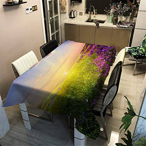 Surwin Wachstuchtischdecke Wachstischdecke Wachstuch Tischdecke abwaschbar für Tischsets Esstische Couchtische Und Küchen (Sonnenuntergang,140x160cm) von Surwin