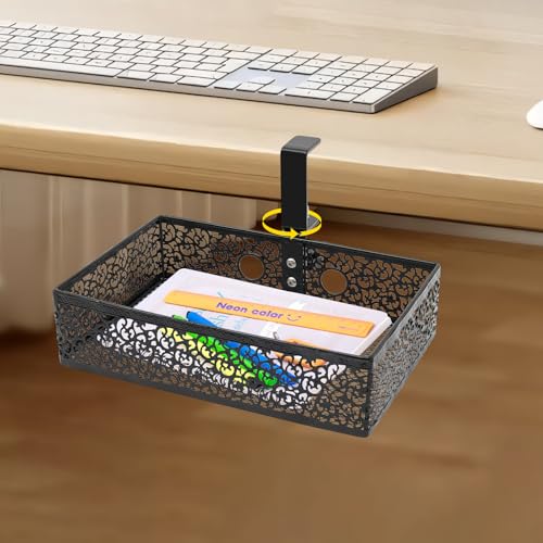 Susoso Schreibtisch Schublade, Unter-Tisch-Organizer mit Kabel-Löcher Kapazität Veranstalter 360° Drehbares Design für Büros 28x18x7cm Schwarz von Susoso