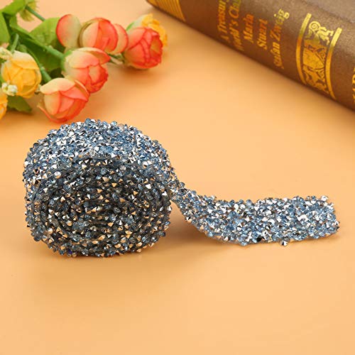 Sustvita Hochzeitsdekorationsband, 1yard 30 -mm -Diamant -Strass -Ribbon Sparkle Crystal Mesh Wrap für Prom -Kleid -Applikationen, Haarzubehör und Gürteldekoration (Light Blue) von SustVita