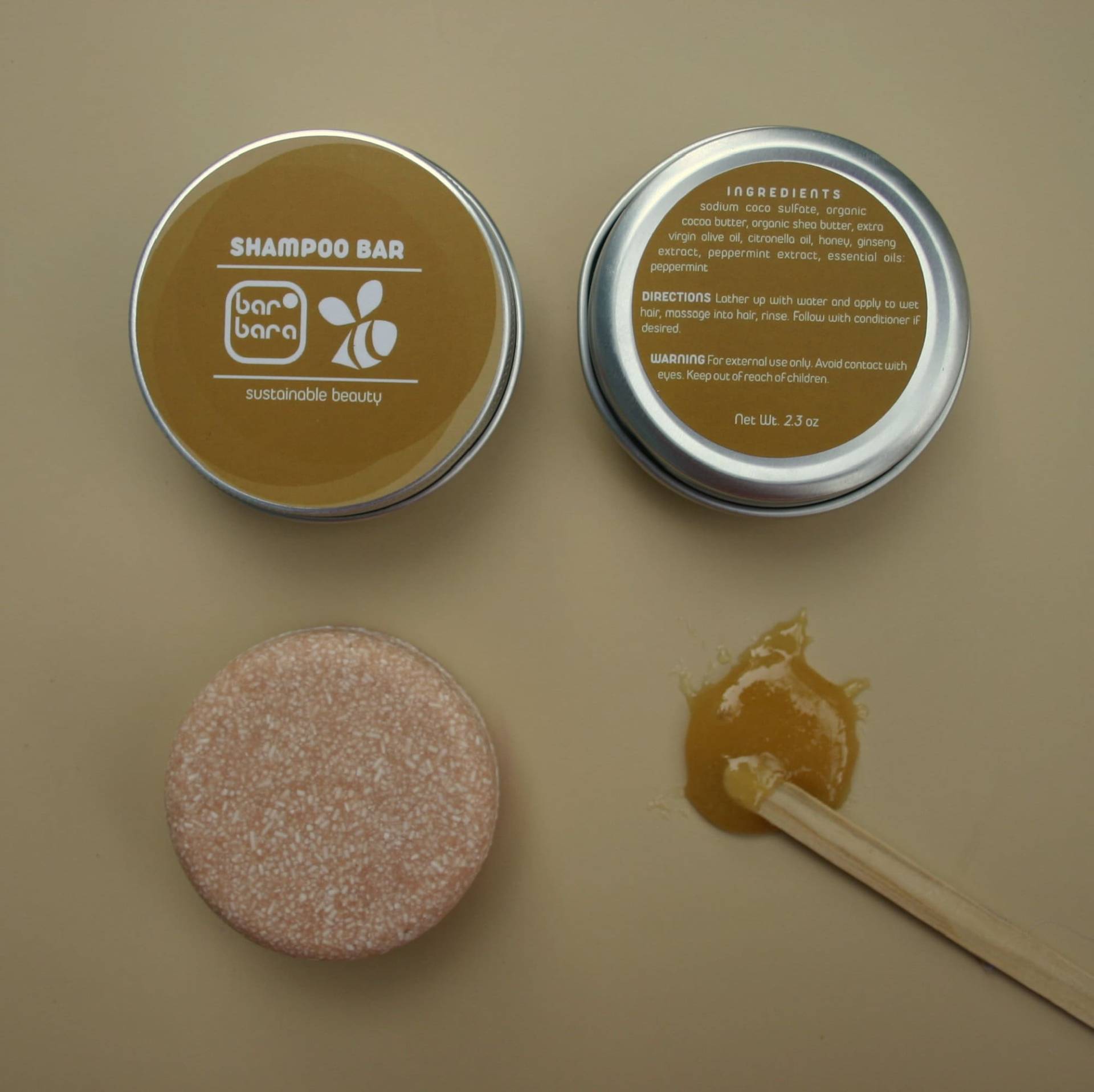 Honig Shampoo Bar in Blechdose Eco Zero Waste Nachhaltig Kein Plastik Vegan Handarbeit Ölig Trocken Volumenbestseller Haarpflege Geschenke Festes von SustainableWEBStore