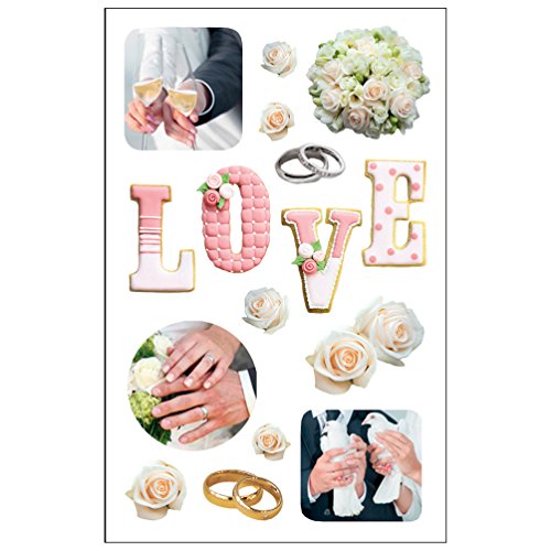 Susy Card Sticker Hochzeit 1.5 3 Bogen selbstklebend, Cellophaniert, A4 von Susy Card