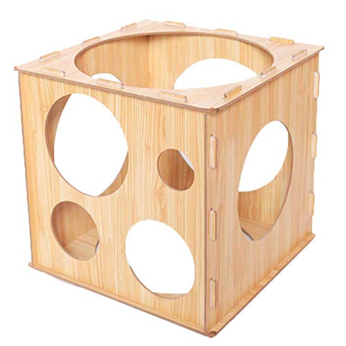 Suszian 9 Löcher Ballon Sizer Box Ballon Messbox Ballon Arch Kit Zusammenklappbare Holzwürfel Ballon Sizer Box für Geburtstag Hochzeitsfeier von Suszian