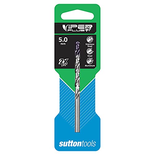 Sutton tools D184 Viper Plus DIN338 HSS TiAIN Kardierter Bohrer, 5,0 mm Gewindedurchmesser von Sutton Tools