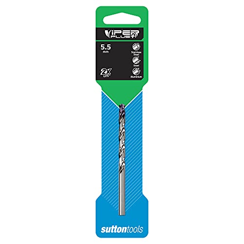 Sutton tools D184 Viper Plus DIN338 HSS TiAIN Kardierter Bohrer, 5,5 mm Gewindedurchmesser von Sutton Tools