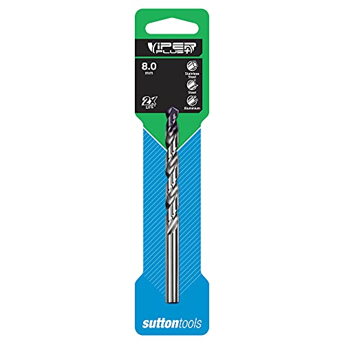 Sutton tools D184 Viper Plus DIN338 HSS TiAIN Kardierter Bohrer, 8,0 mm Gewindedurchmesser von Sutton Tools