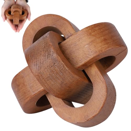 Holzknoten Dekor 3,7 Zoll 3-Link Modern Modern Boho Holzkette Verknüpfung Dekor Dekorative Holzkette Knotendekor für Couchtisch Eingangszimmer Wohnzimmer Schlafzimmer Bauernhaus Regal Dekor Walnuss F von Suxdlan