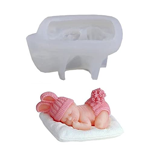 3D-Silikonform für schlafendes Baby, niedliche Babyform, Kunstharzform für Fondant, DIY, Seife, Kerzenherstellung von Suxgumoe