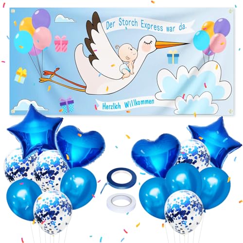 15 St 160x70cm Storch Geburt für Draussen Willkommen Zuhause Baby Welcome Home Baby Storch Geburt Willkommen Baby Deko Hänge Storch Banner Storch-Banner-Set zur Geburt Baby Storch Banner Set Ballons von Suynauetev