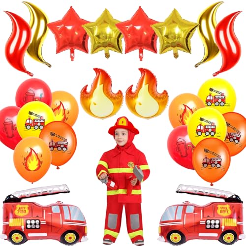 24 Stück Feuerwehr Deko Feuerwehr Geburtstag Feuerwehr Deko Kindergeburtstag Feuerwehrmann Sam Geburtstag Feuerwehr Geburtstag Deko Luftballon Feuerwehr Deko Feuerwehr Feuerwehrautos Flammen Sternen von Suynauetev