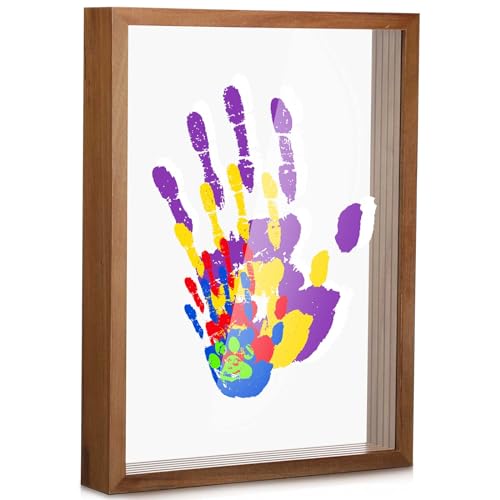 Suzile Familien-Handabdruck-Set, DIY-Kunstdruck, Holzrahmen mit 5 Schichten, transparenten Acrylplatten mit 6 Farben, 5 Pinseln, 5 Stiften, Familiengeschenke für frischgebackene und werdende Eltern, Suzile Familien-Handabdruck-Set, DIY-Kunstdruck, Holzrahmen mit 5 Schichten, transparenten Acrylplatten mit 6 Farben, 5 Pinseln, 5 Stiften, Familiengeschenke für frischgebackene und werdende Eltern, von Suzile