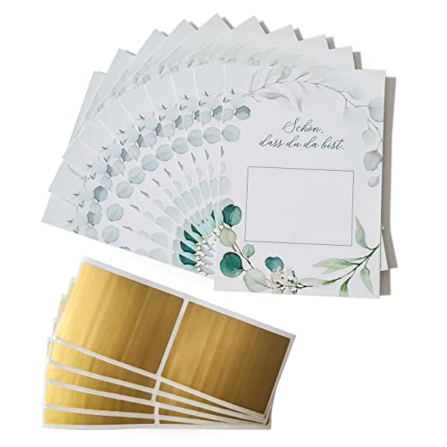 Suzu Papers Rubbelkarten Set zum Selbstausfüllen - Schön dass du da bist Rubbellose zur Hochzeit - Überraschung Karte Spiel - Gastgeschenke Hochzeit von Suzu Papers