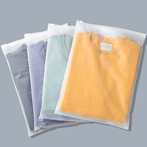 Svaldo Kleiderverpackungsbeutel für den Versand, 100 Stück, 25,4 x 33 cm, mattiert, mit Reißverschluss, Plastikbeutel für Kleidung, transparente Bekleidungstasche für T-Shirt, Hemd, Dokument, 3 mm, von Svaldo