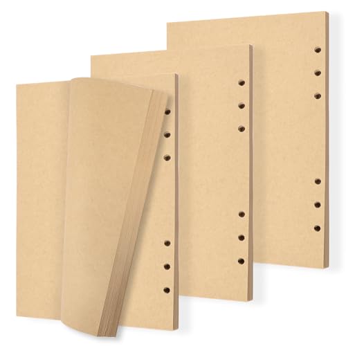 135 Blätter A5 Nachfüllpapier, Kraftpapier Refill Ringbucheinlagen, Blanko A5 Papier Nachfüllbare, Nachfüllbar Notizpapier, 6 Löcher Nachfülleinlagen, für A5 Notizbuch Ringbücher von Svalor