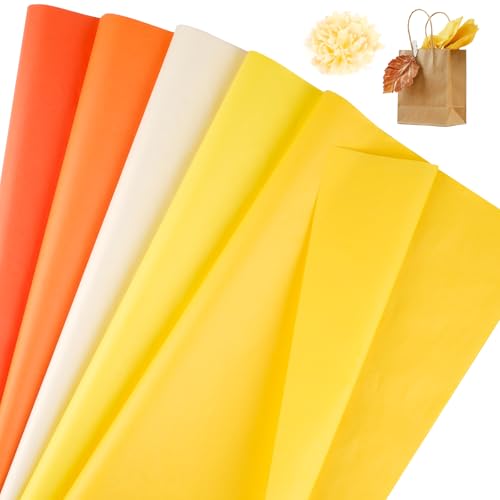 60 Blatt Seidenpapier, 50 x 35 cm, Seidenpapier, Gelbes Serie, Seidenpapier (5 Farben) von Svalor