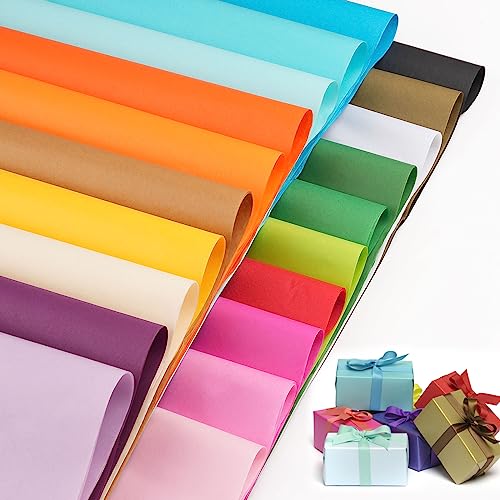 60 Blatt Seidenpapier, 70 x 50 cm, großes Seidenpapier, bunte Verpackung, Seidenpapier für DIY und kreative Hobbys (20 Farben) von Svalor