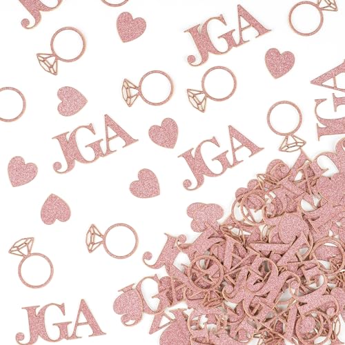 JGA Deko Konfetti Rosa, 100 Stück Konfetti Rosa, JGA Tischdeko Frauen, JGA Deko Konfetti Hochzeit, Herz Glitter Konfetti, Tischkonfetti Deko, für Team Braut Confetti, Hochzeit, Verlobung Party von Svalor