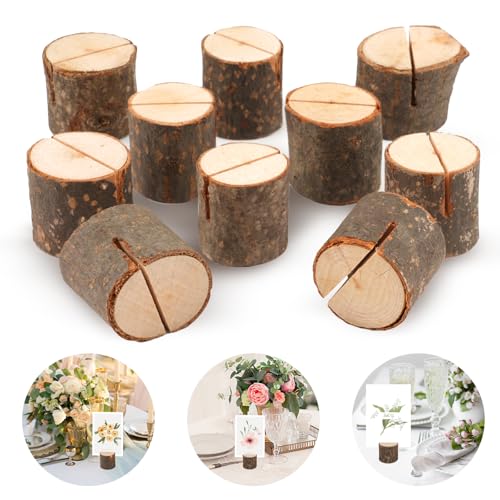 Kartenhalter Holz, 10 Stück Tischkartenhalter Holz, Platzkartenhalter Menükartenhalter Memohalter Holz, Fotohalter Aus Holz für Hochzeiten, Restaurants, Bankette und Partys von Svalor