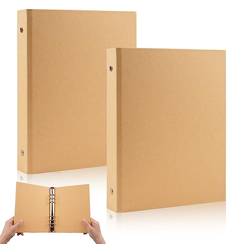 Ringordner A5, 2 Stück A5 Ringbuch, Ringbuch A5 Nachfüllbar Kraftpapier, Ringordner Kraftpapier mit 6 Ringen zum Hinzufügen Broschüren-Cover für Schule, Büro(17 x 23 Cm) von Svalor