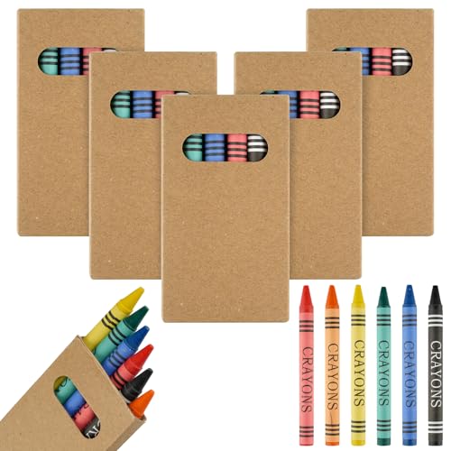 Svalor Mini Wachsmalstifte für Kinder, 5 Packungen Buntstifte-Set mit je 6 Buntstiften, Buntstifte für Kinder Kunst Zeichnung, Skizzieren und Färbung von Svalor