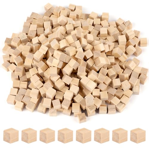 Unbehandeltes Holz, 500 Stück Holz Würfel, Svalor 10mm Holzwürfel Blanko Deko für DIY, Malen, Handwerk, Dekoration, Puzzles, Zahlen von Svalor