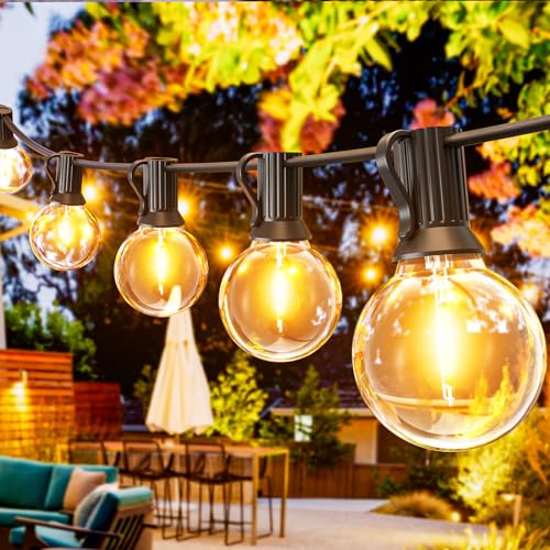 Svater Lichterkette Außen 45m, LED Lichterkette Glühbirnen Außen 75+3 Plastik Birnen Wasserdicht IP45 Anschließbar für Outdoor, Terrasse,Bäume,Party Deko, 2700K Warmes Weiß von Svater