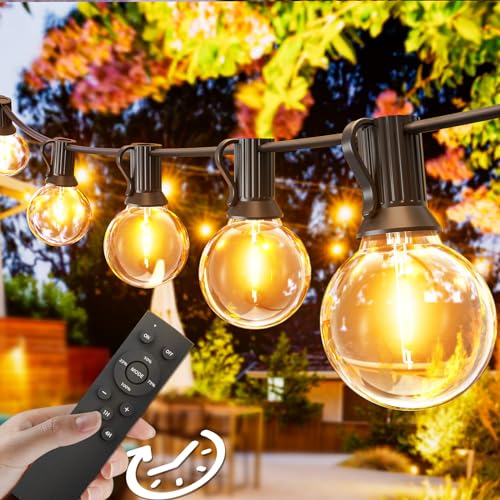 Svater Lichterkette Außen Dimmbar 30m,G40 LED Lichterkette Glühbirnen Außen 52 Plastik Birnen Wasserdicht IP45,Timer Verlinkbar für Outdoor, Terrasse,Bäume,Party Deko, 2700K Warmes Weiß von Svater