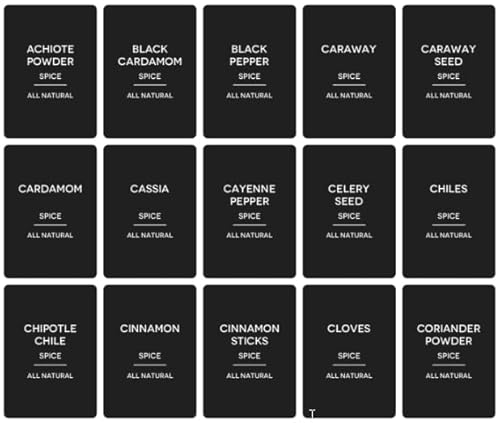 Etiketten für Lebensmittelbehälter, Schwarz, 335 Stück von Svel