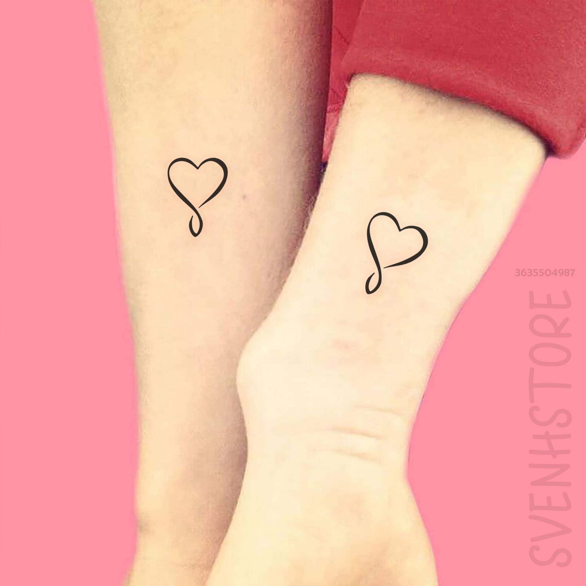 Bedeutungsvolles Herz Paar Temporäres Tattoo, Name Entfernbares Kleiner Fingerabdruck Liebe Familie Tiny Fake Tattoo Geschenk von SvenHStore