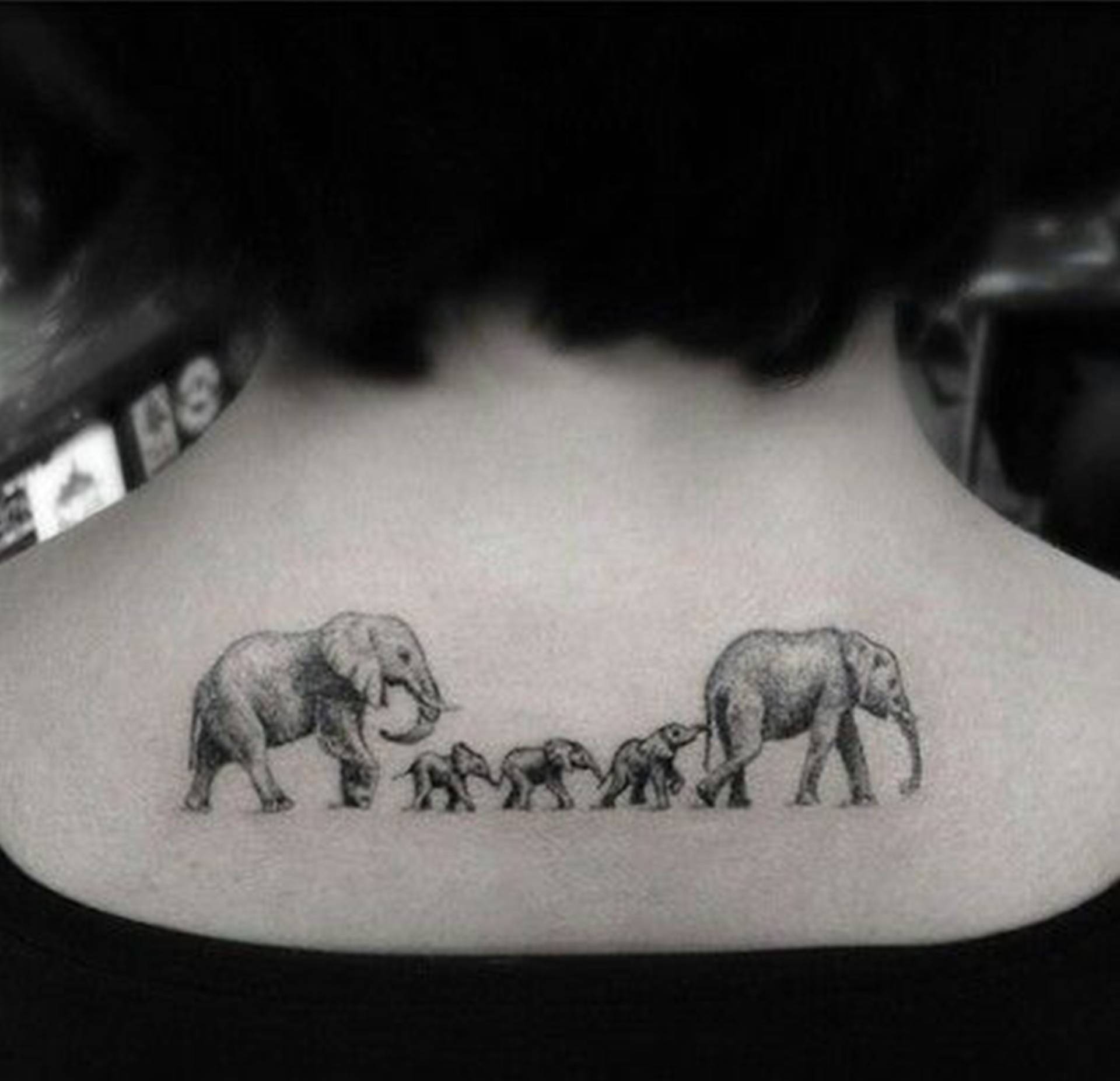 Elefanten Familie Benutzerdefinierte Temporäre Tattoo, Elefant Mitglied Entfernbares Wasserdicht Tattoo Geschenk Für Papa von SvenHStore