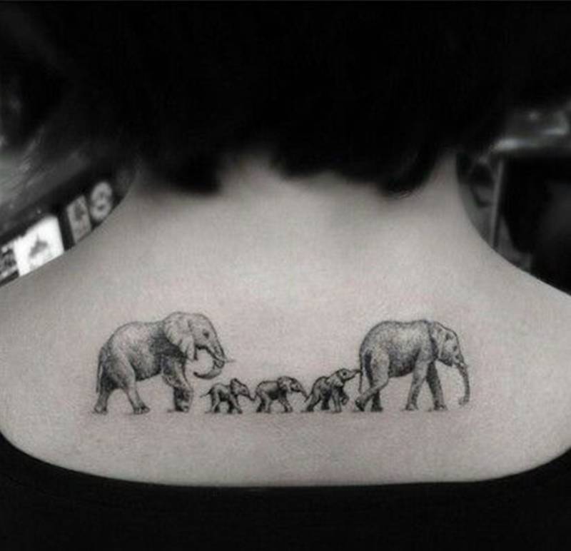 Elefanten Familie Benutzerdefinierte Temporäre Tattoo, Elefant Mitglied Entfernbares Wasserdicht Tattoo Geschenk Für Papa von SvenHStore